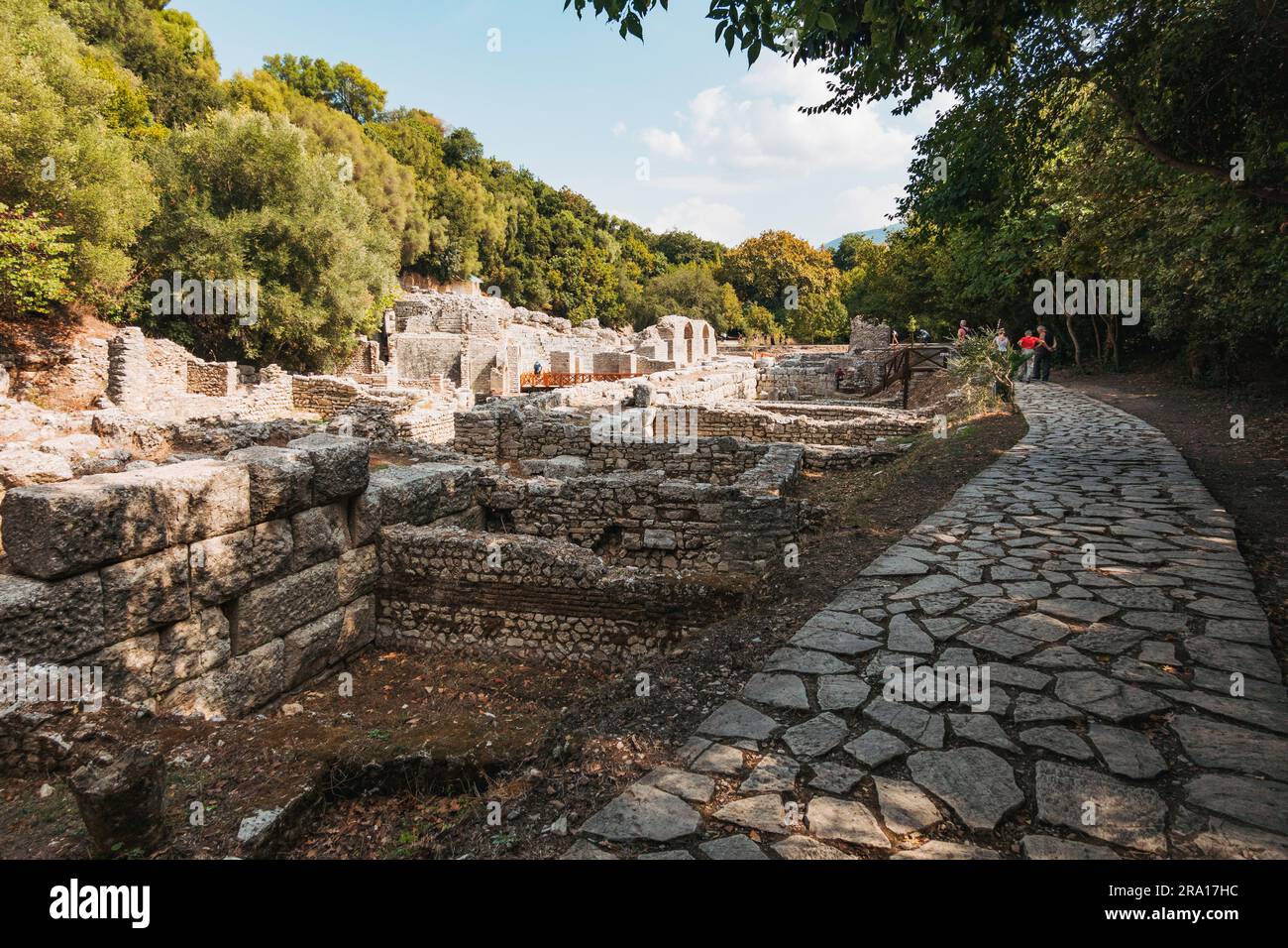 ancient stone walls at Butrint Archaeological Park in Southern Albania ...