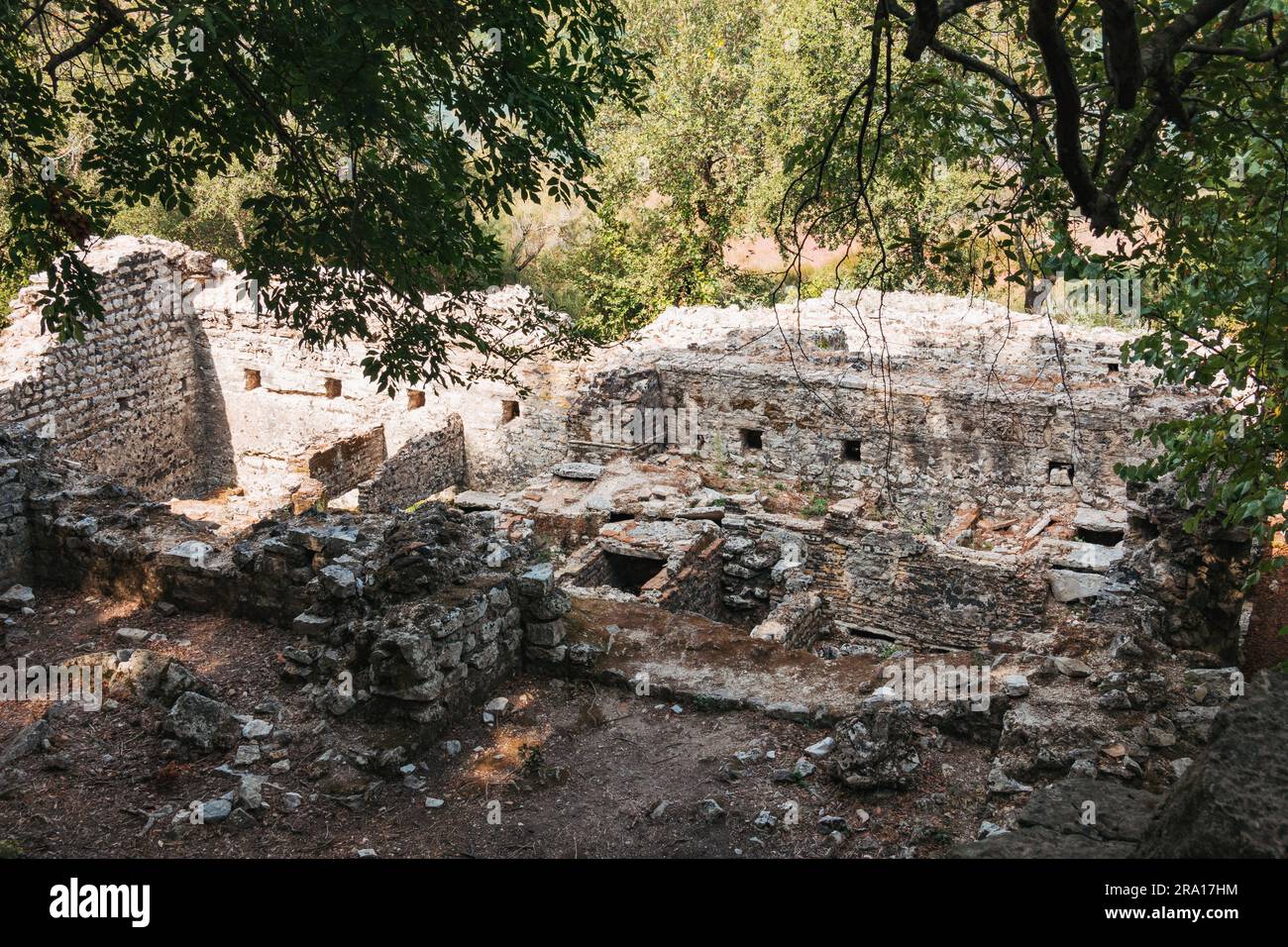 ancient stone walls at Butrint Archaeological Park in Southern Albania