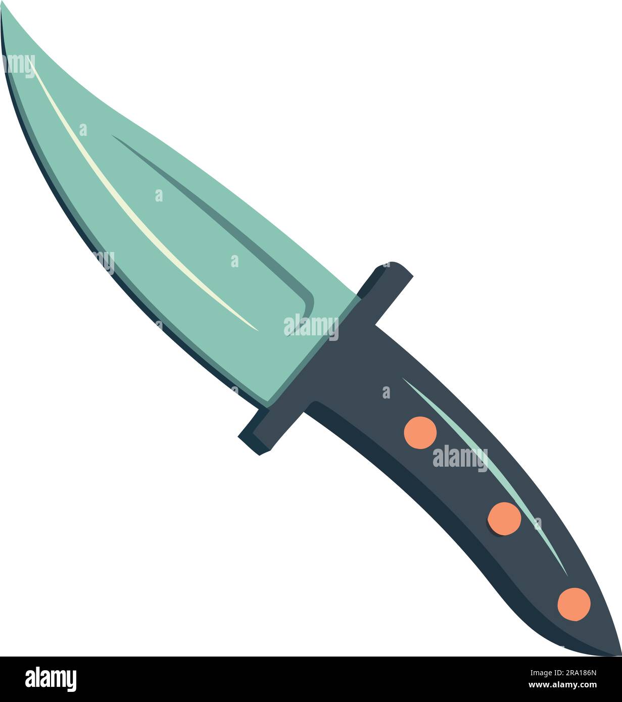 Sharp steel blade, handle, isolated illustration Stock Vector Image