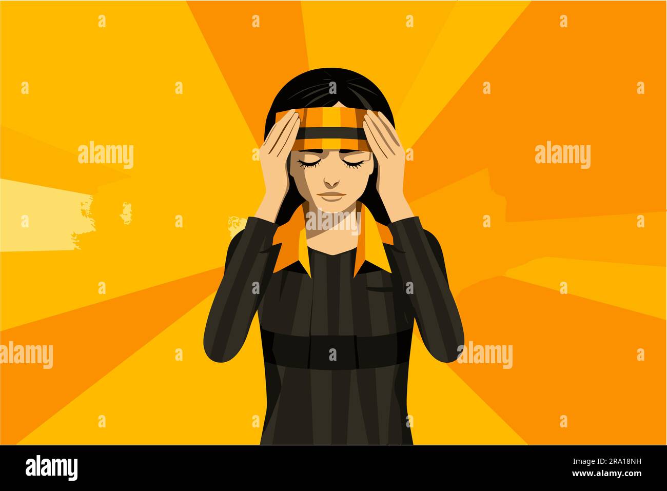 Migraine Headache Abstract Vector Illustration Stock Vector