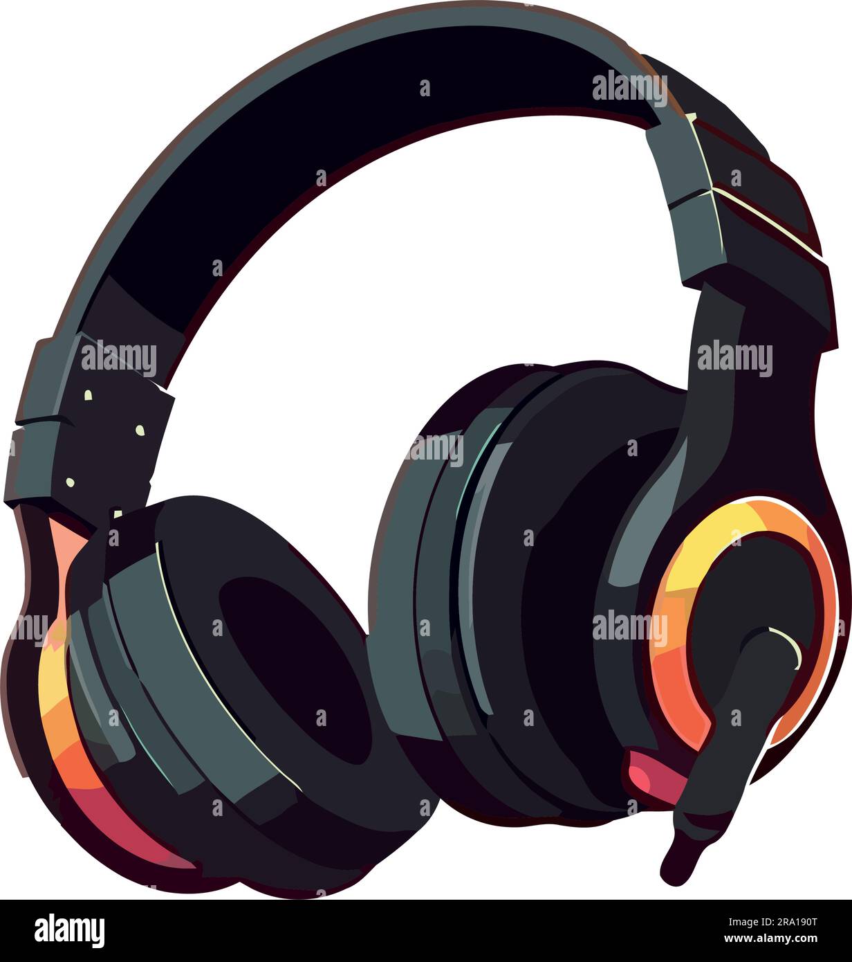 Modern headphones symbolize the creativity of music Stock Vector Image