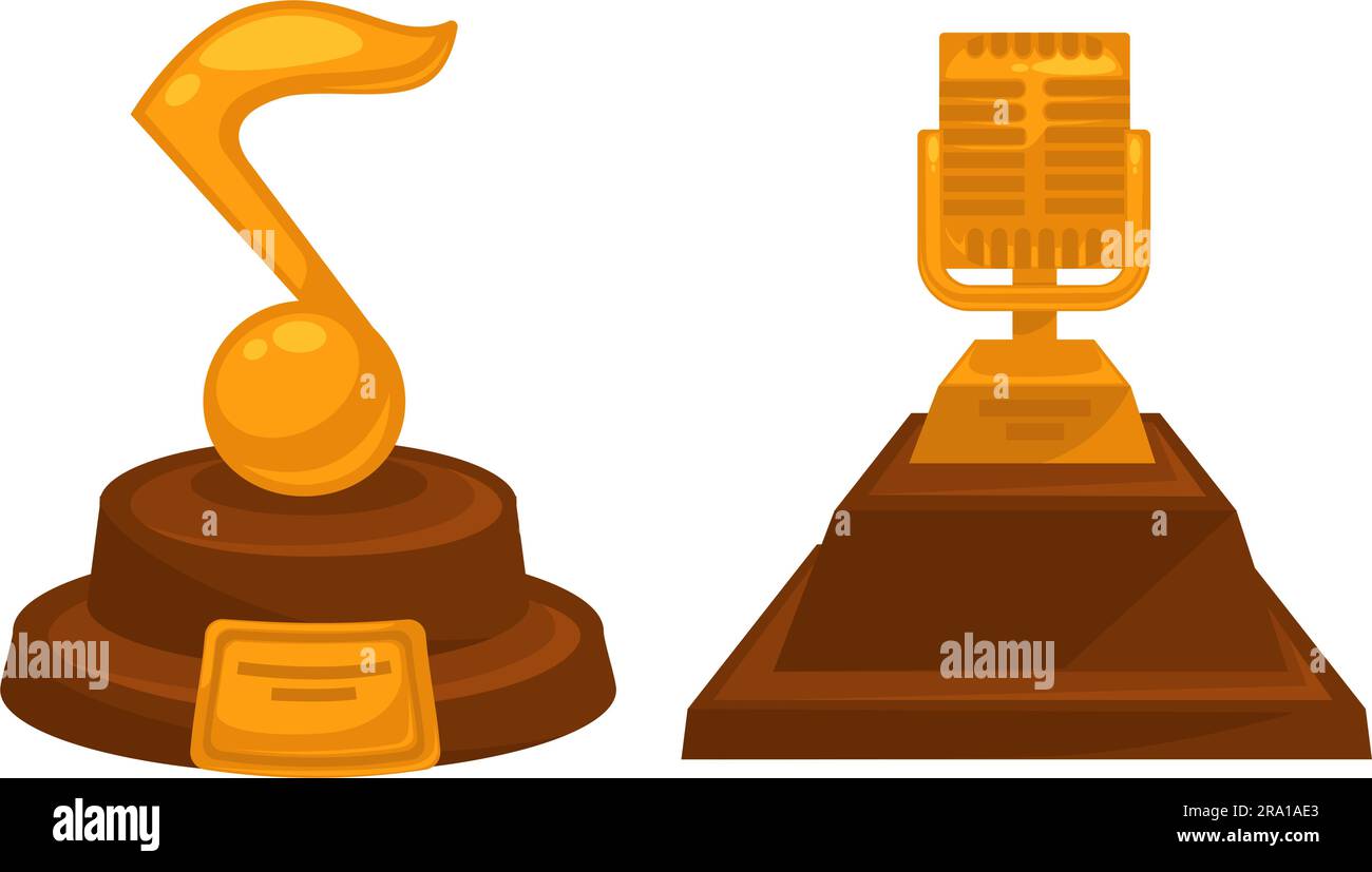 Golden awards an prizes for singers and musicians Stock Vector Image