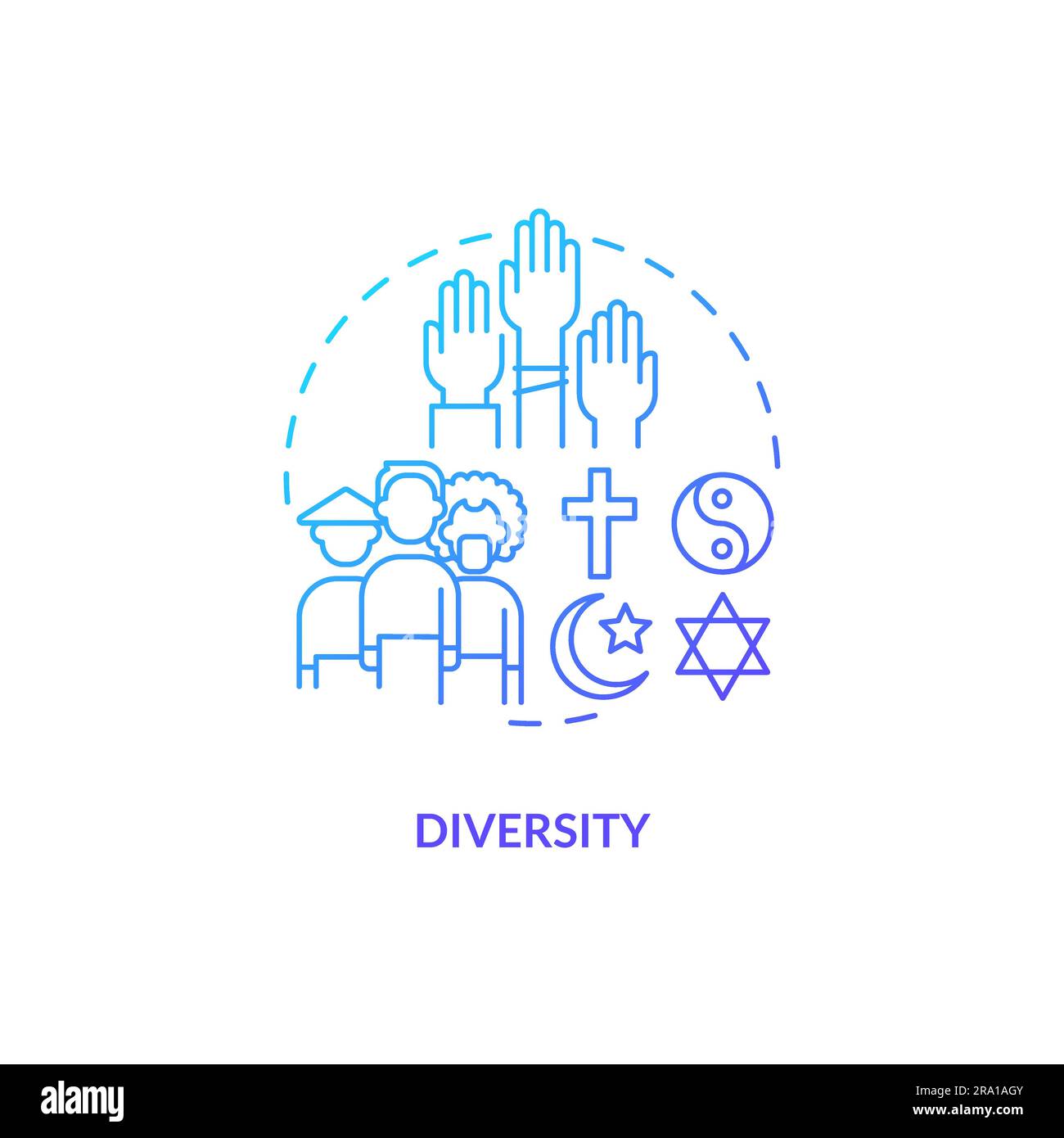 Diversity Blue Gradient Concept Icon Stock Vector Image And Art Alamy 