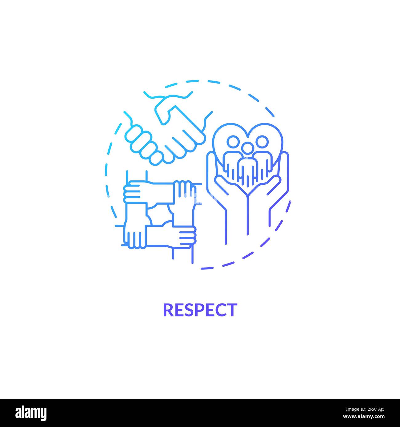 Respect Blue Gradient Concept Icon Stock Vector Image And Art Alamy