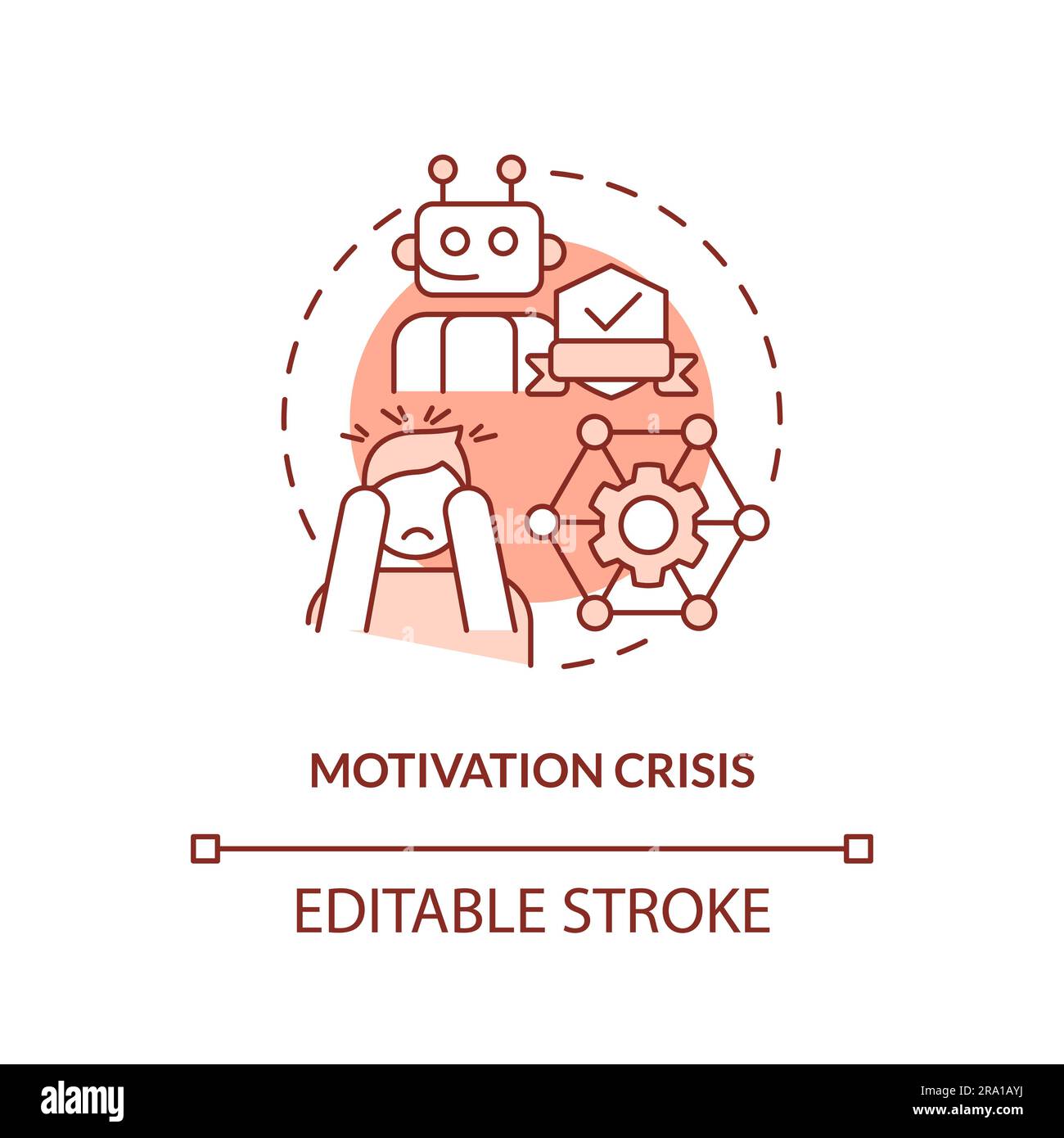 Motivation crisis gradient concept editable icon Stock Vector