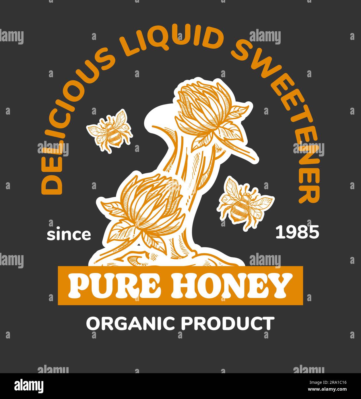 Sweetner Delicious Delicious liquid sweetener, pure honey product Stock Vector Image & Art ...