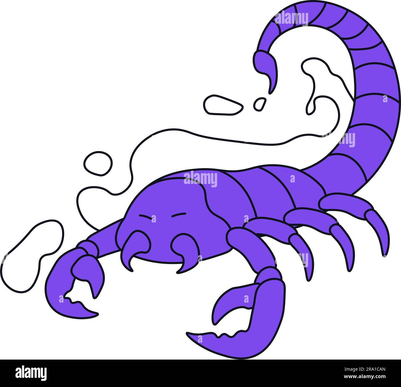 Zodiac sign of Scorpius Scorpion, astronomy symbol Stock Vector