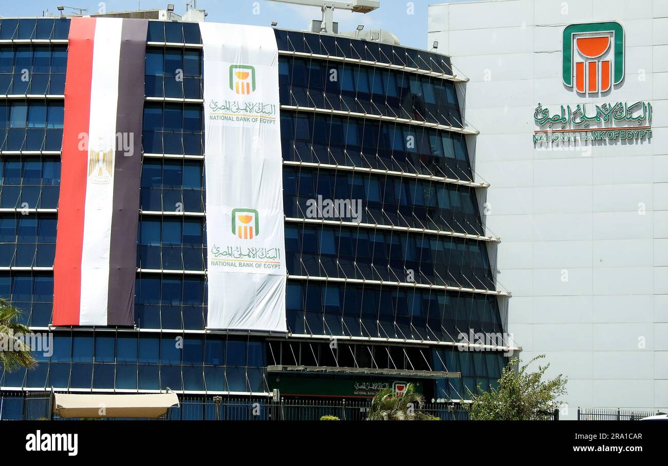 Cairo, Egypt, June 29 2023 The Exterior of the National bank of Egypt