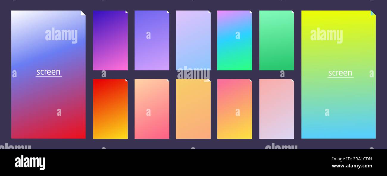 Soft pastel gradient smooth and vibrant color background set for ...