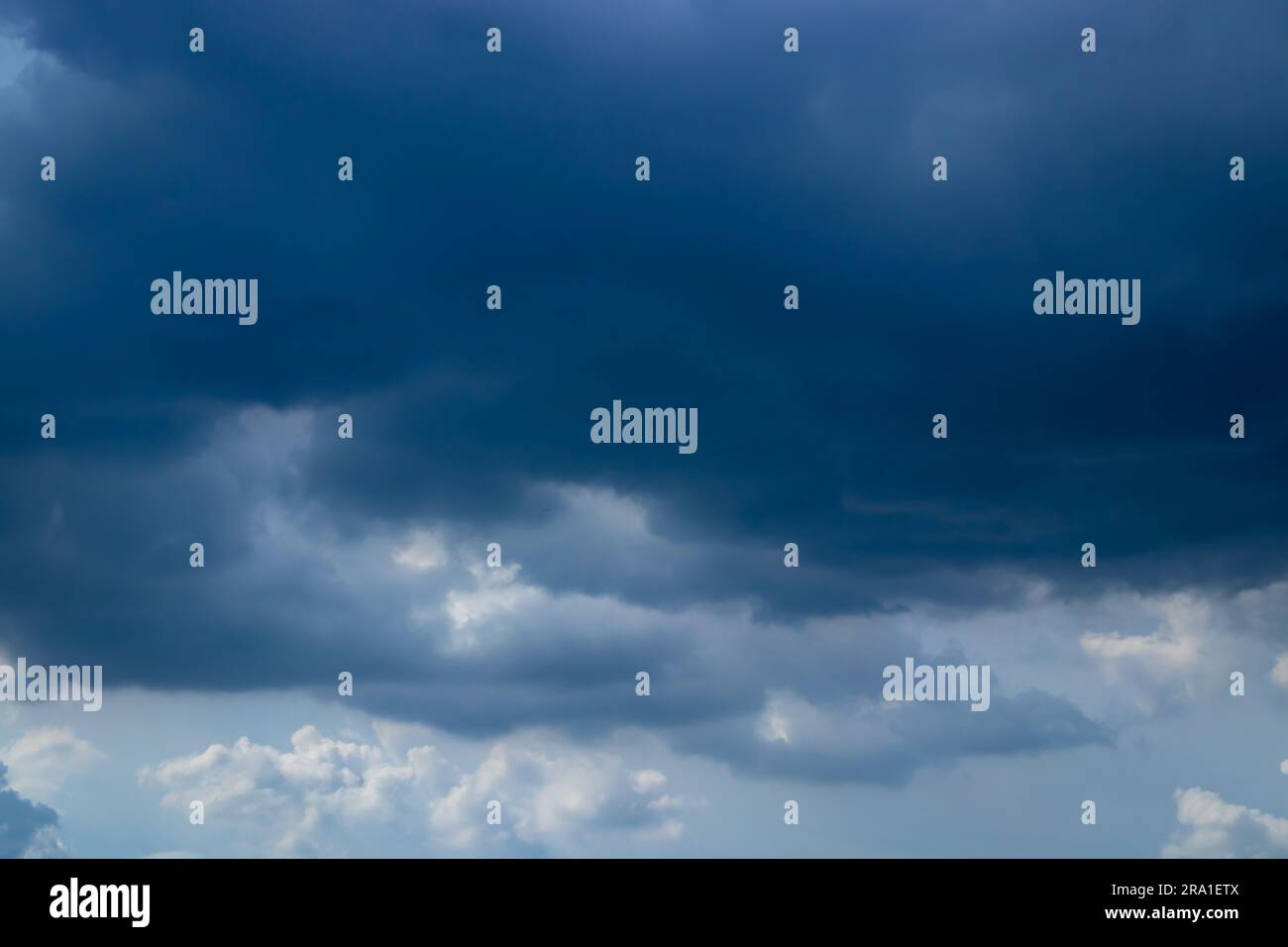 Dark sky with clouds before rain a thunderstorm. Stock Photo