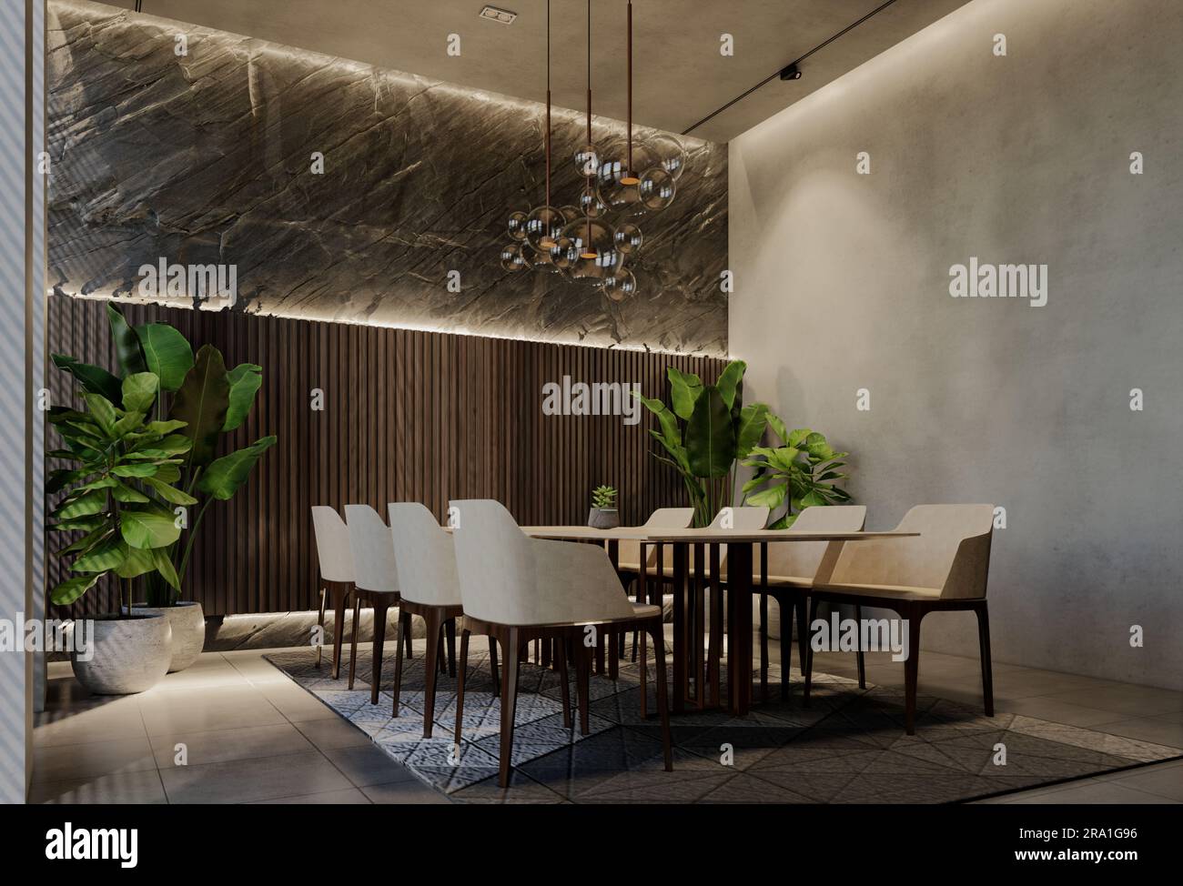 Modern dining room interior design contemporary, with natural tones on ...
