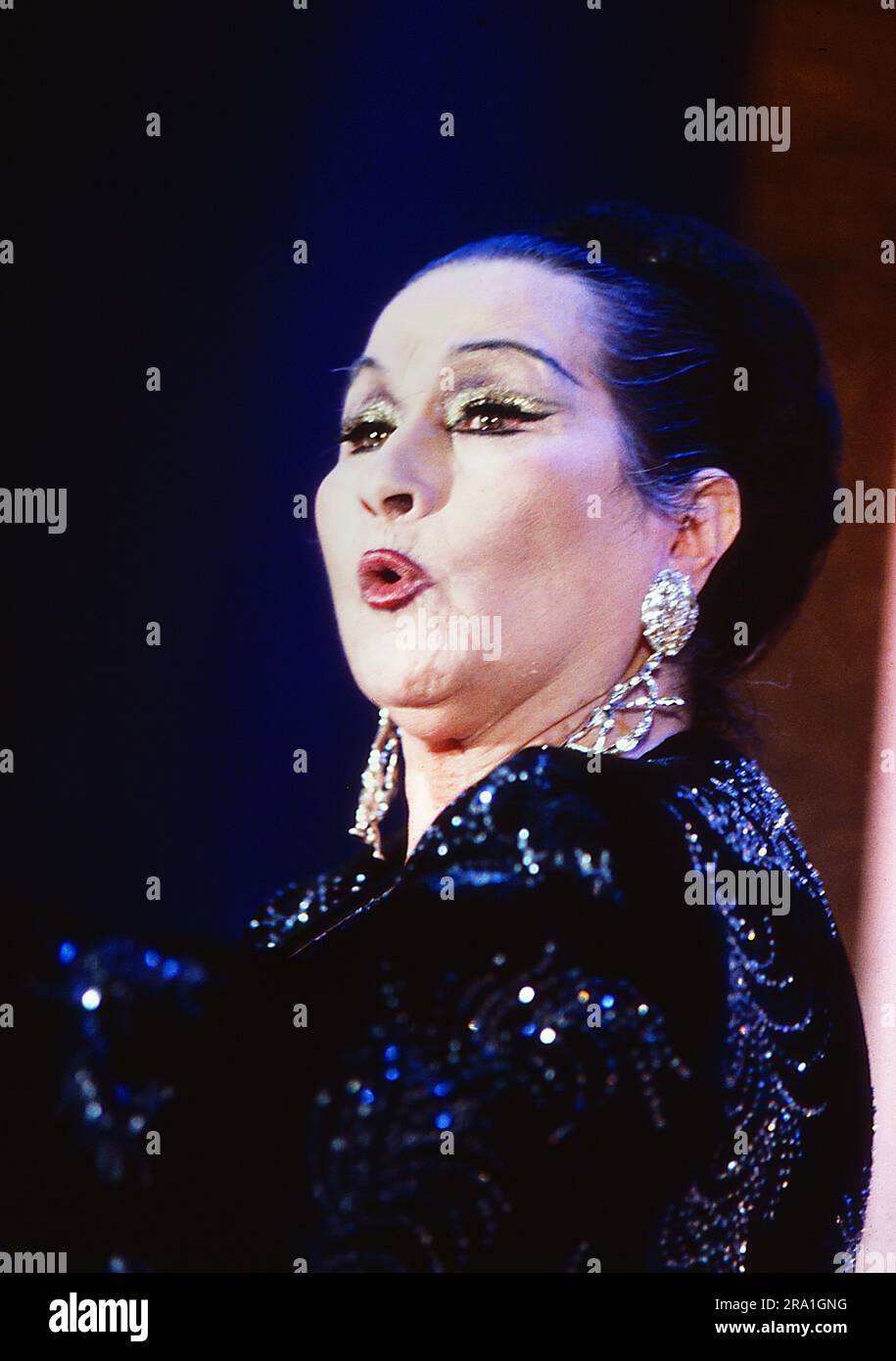 Yma Sumac, peruanische Sängerin mit eindrucksvoller Stimme, die mindestens vier Oktaven umfing, Deutschland um 1994. Stock Photo