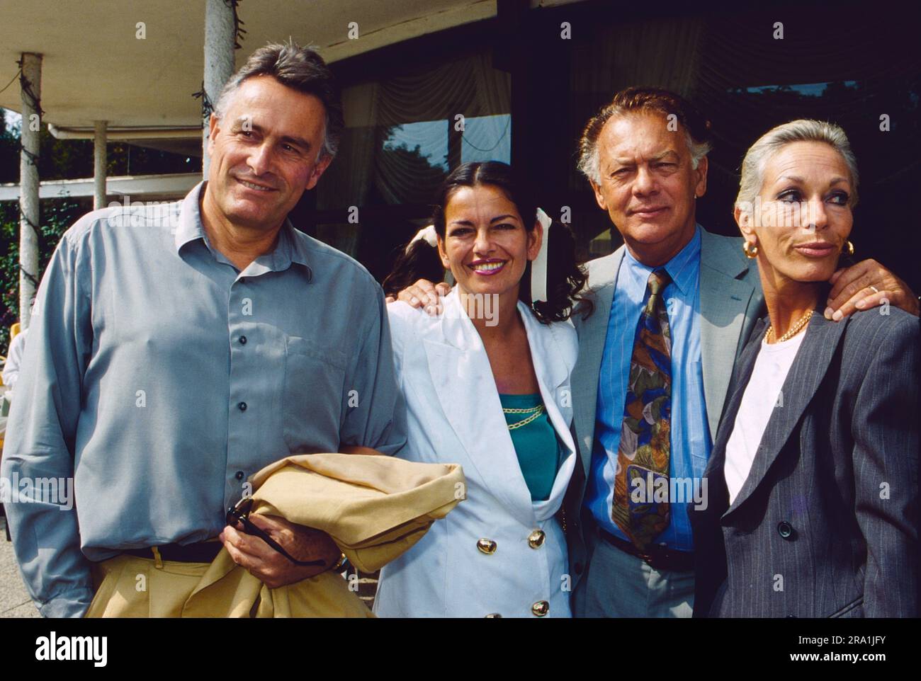 Ehepaar-Quartett: Klaus Wildbolz, Yvonne Wussow, Klausjürgen Wussow sowie Barbara Wildbolz, Bild circa 1995. Stock Photo