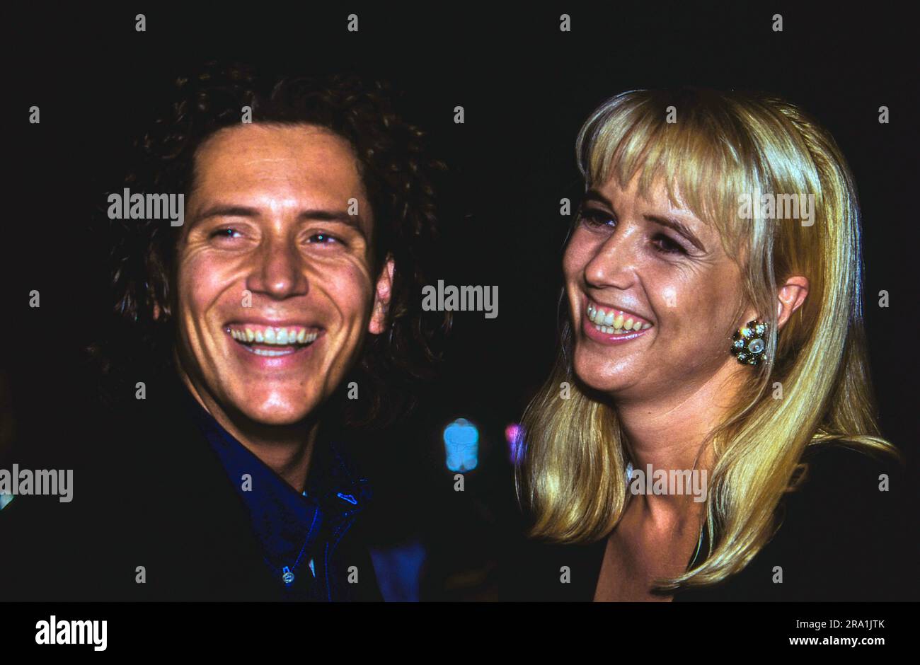 TV Regisseur Sander Vahle mit seiner Partnerin, der niederländischen Moderatorin Linda de Mol, Deutschland, circa 1994. Stock Photo