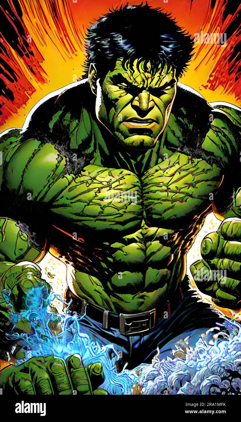 The Incredible Hulk Cartoon Art Stock Photo