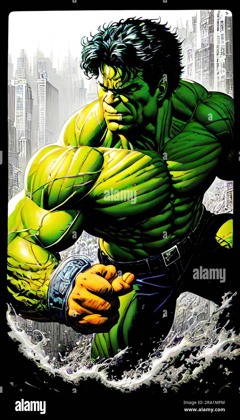 The Incredible Hulk Cartoon Art Stock Photo