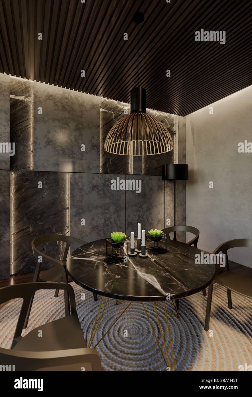 Modern dining room interior design contemporary, with natural tones on ...