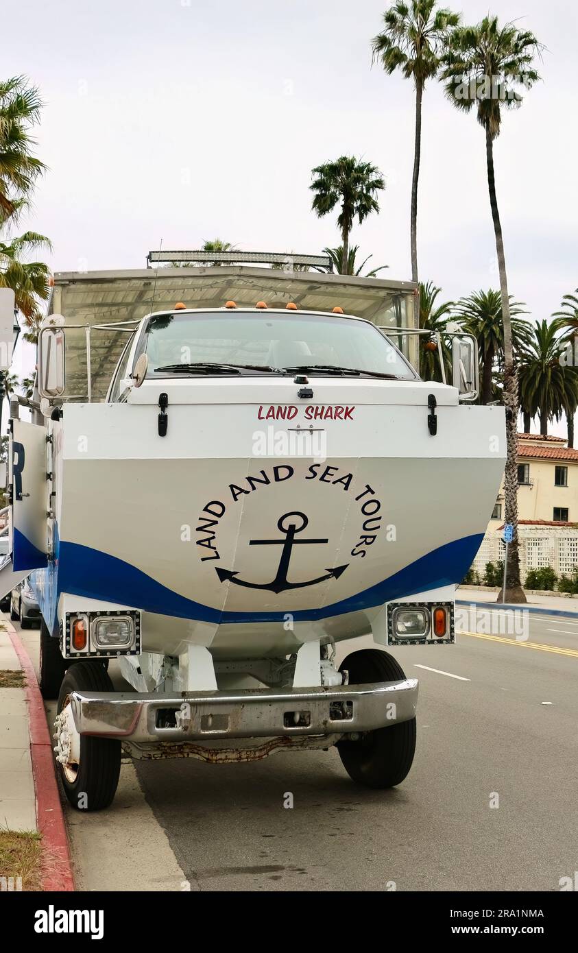 Front view of a Hydra Terra amphibious tour boat Santa Barbara ...