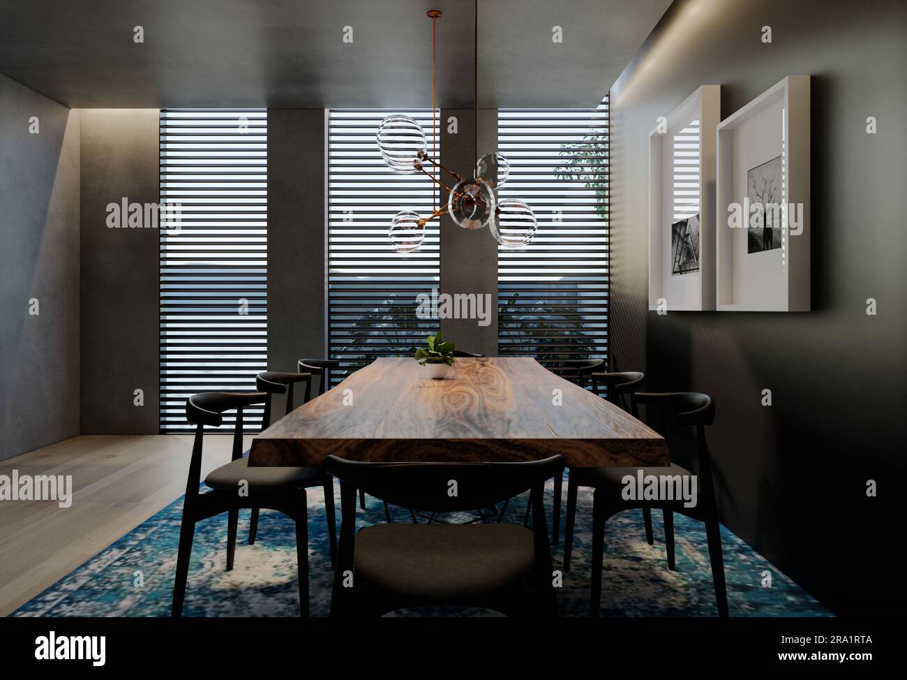 Modern dining room interior design contemporary, with natural tones on ...