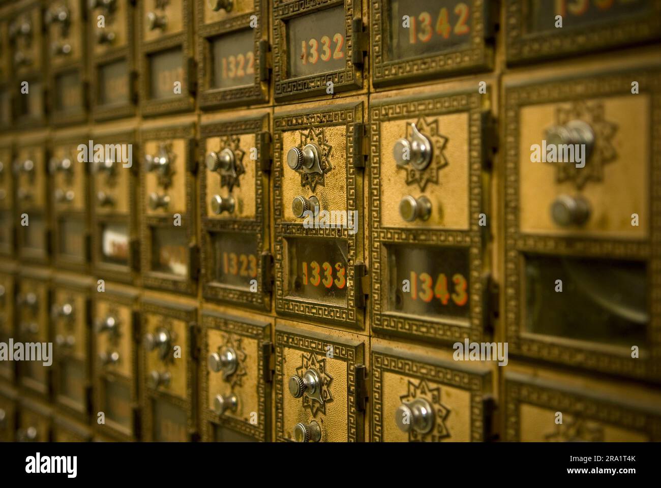 Vintage post office boxes in Avalon, California Stock Photo Alamy