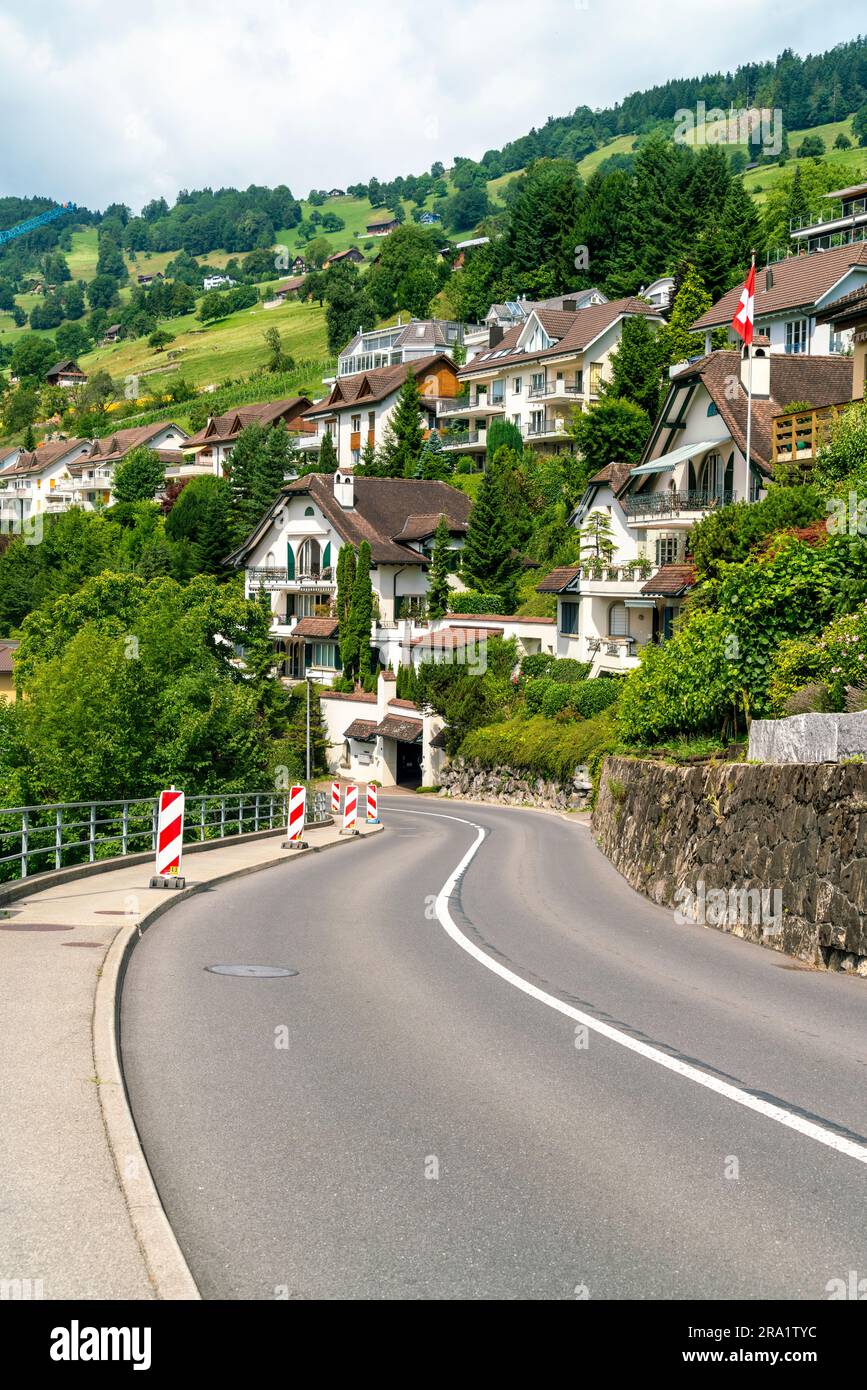 Rural hillside country road hi-res stock photography and images - Alamy