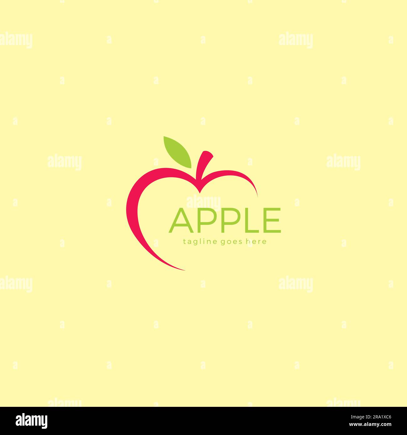 Apple Simple Logo. Fruit vector logo. apple line logo Stock Vector