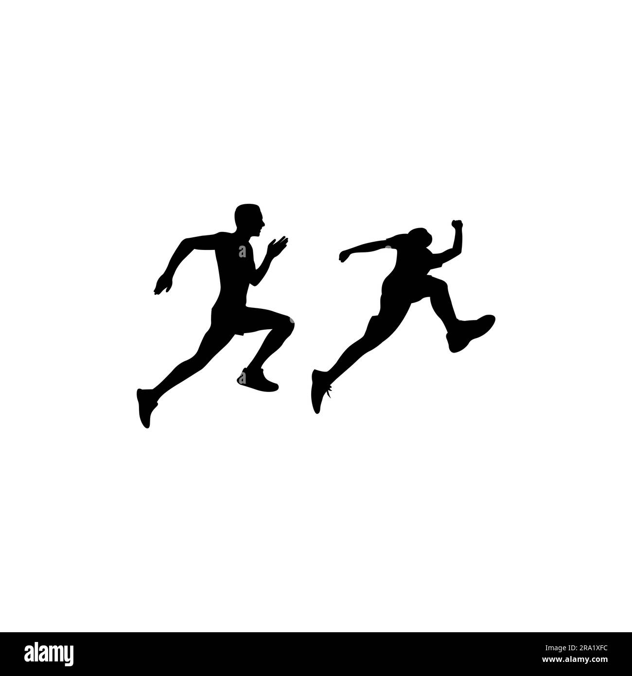 silhouette run vector. running people logo. jump people vector Stock Vector