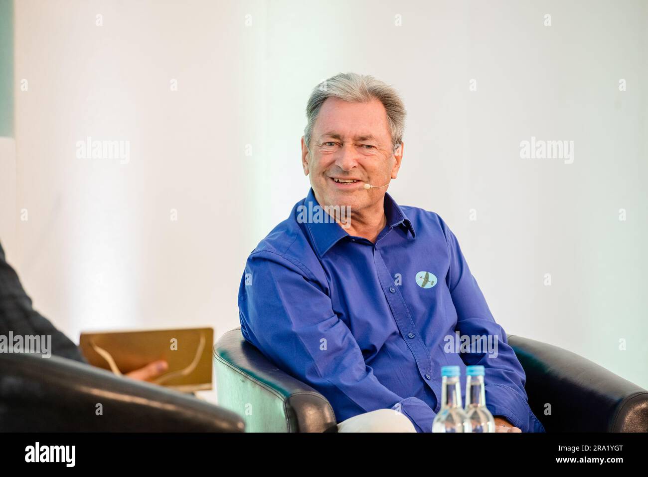 Alan Titchmarsh MBE, English gardener, broadcaster, TV presenter, poet, and novelist chatted to Tania Compton for about his life in gardening, growing up in Ilkley and his new book, Trowel and Error. Stock Photo