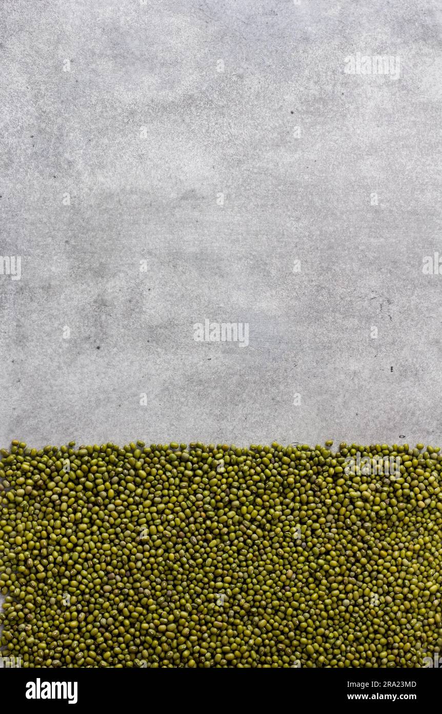 Beans mung bean, background or texture, top view, space Stock Photo