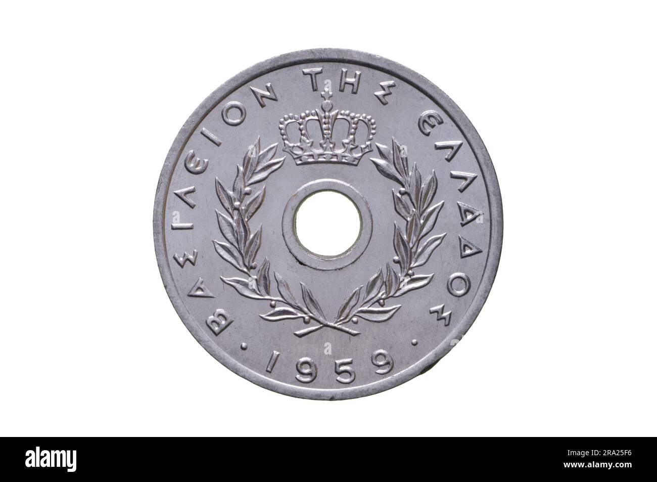 Greek 10 Lepta Coin Stock Photo