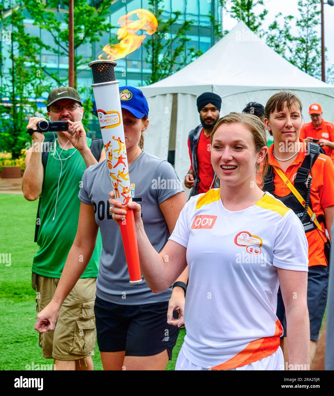 Rosie MacLennan. Torch Relay Event. Pan American Games Toronto 2015. Stock Photo