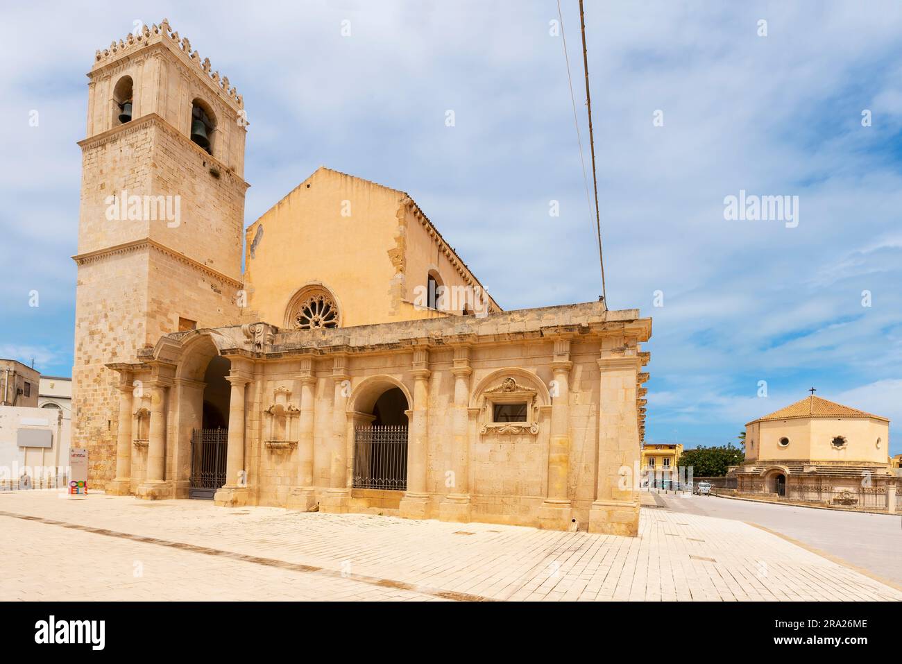 Sanctuary of Santa Lucia al Sepolcro. Sicily, Italy. The church was built around 1100 by the Normans and of the Norman layout with a basilica plan, cl Stock Photo