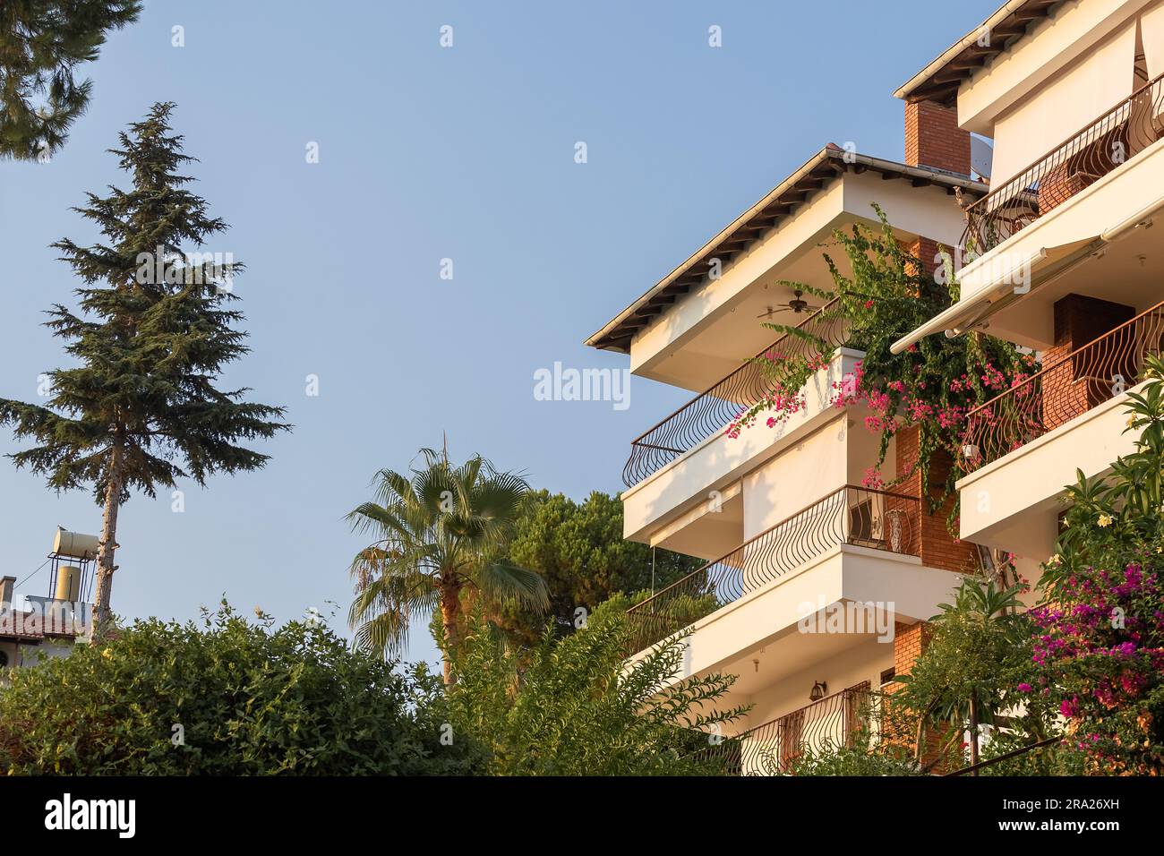 South Turkey real estate. Suburban houses. Lots of green vegetation