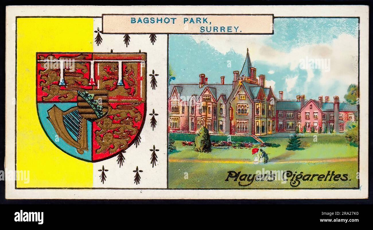 Bagshot Park Vintage Cigarette Card Stock Photo Alamy