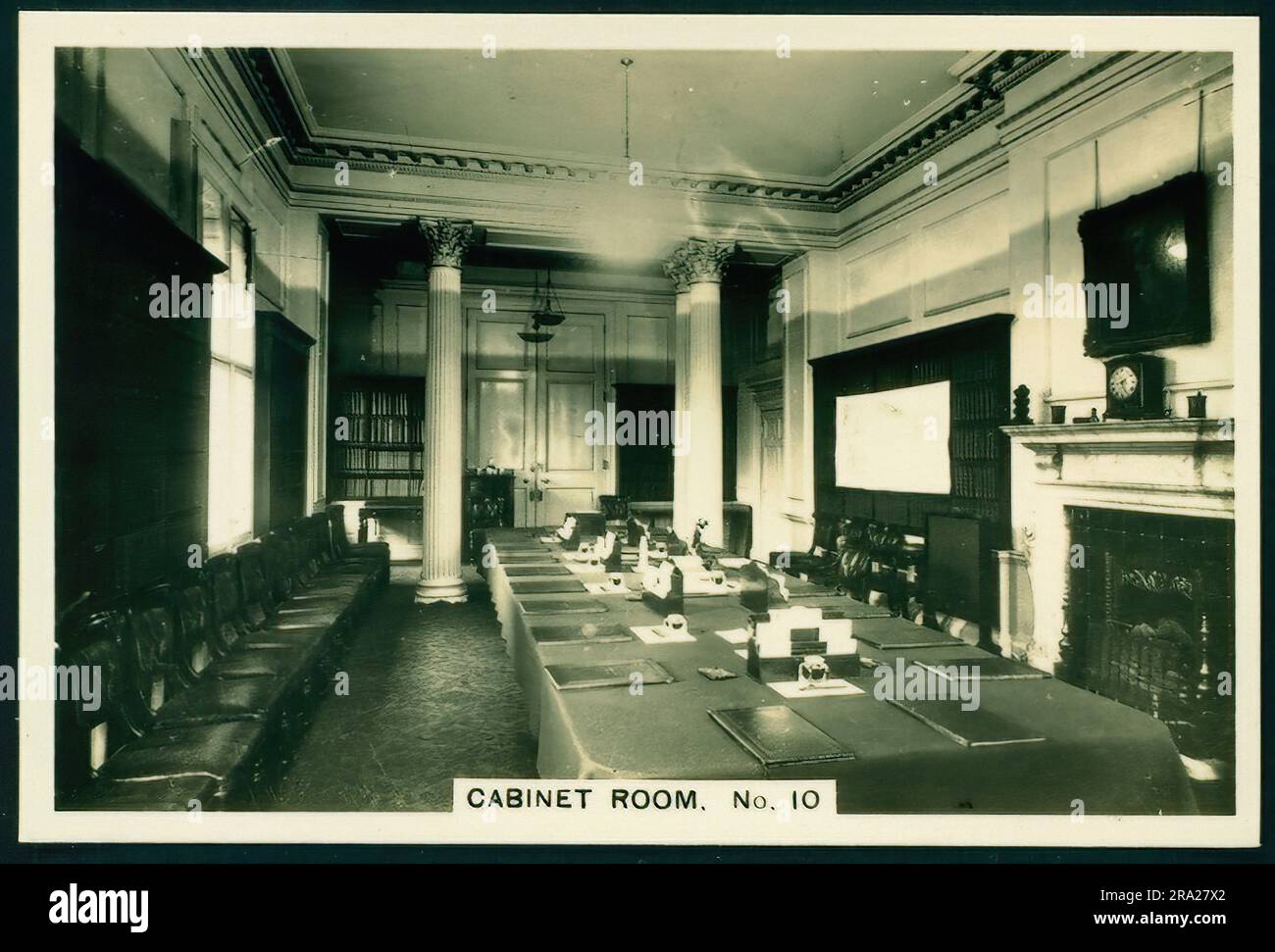 Cabinet Room, No10 Downing Street - Vintage Cigarette Card Stock Photo