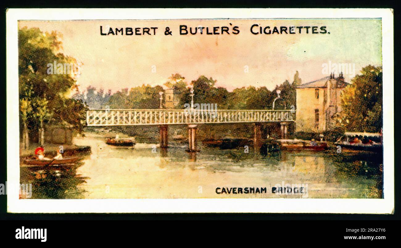 Caversham Bridge - Vintage Cigarette Card Stock Photo