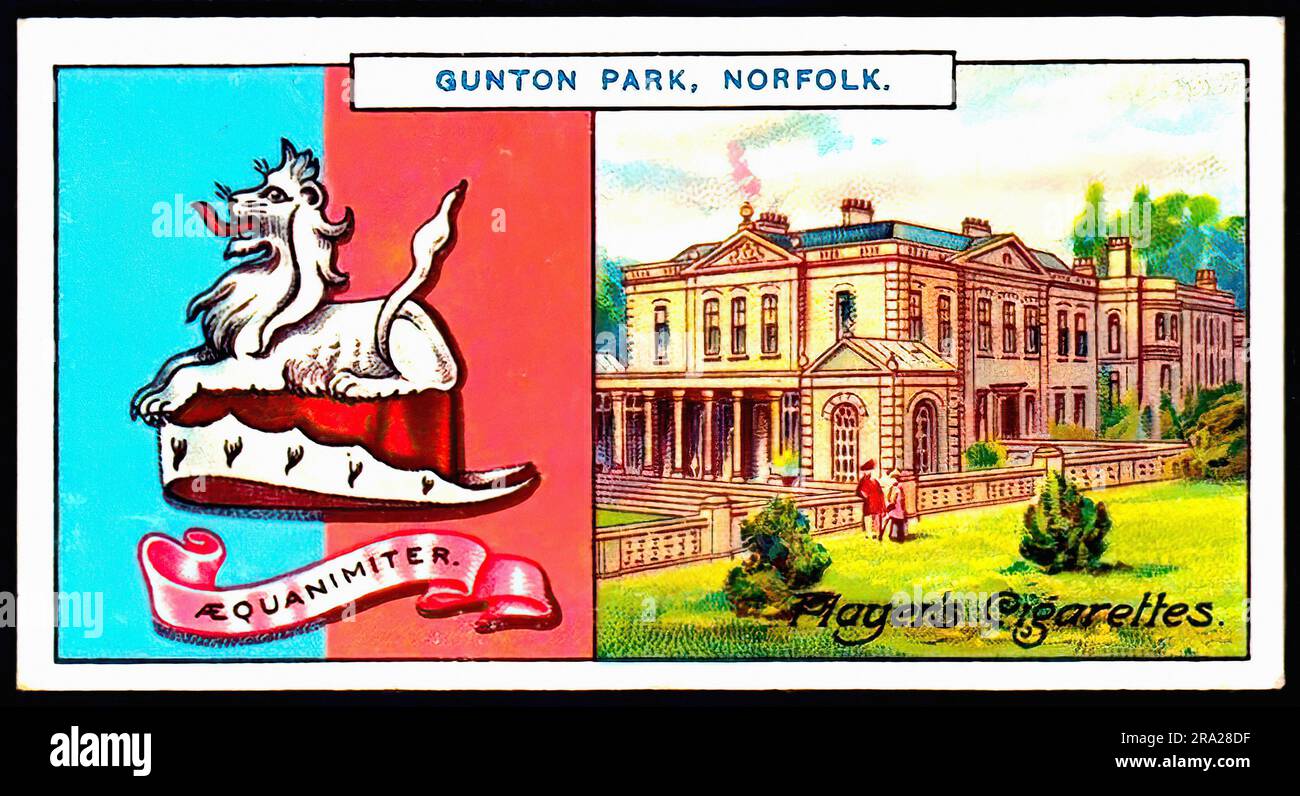 Gunton Park - Vintage Cigarette Card Stock Photo