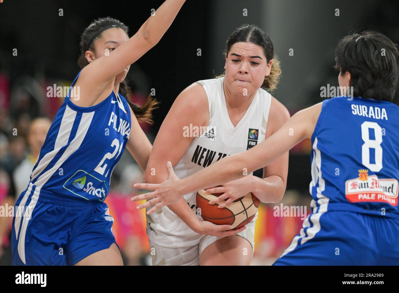 Sydney, Australia. 30th June, 2023. Camille Clarin (L) of the Philippine Women Basketball team