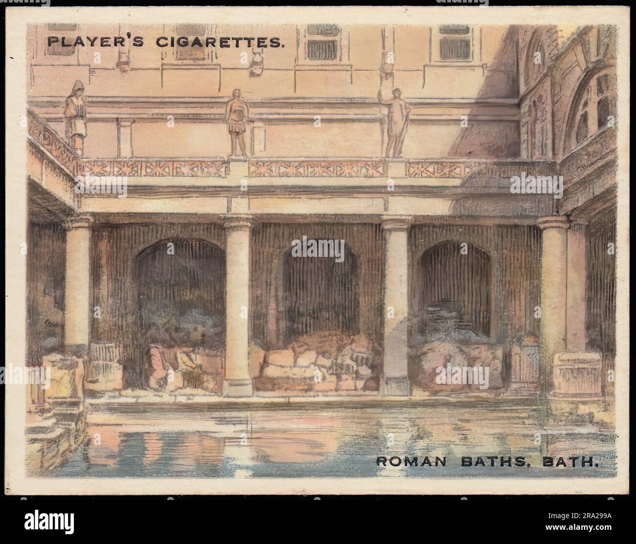 Roman Baths, Bath - Vintage Cigarette Card Stock Photo - Alamy