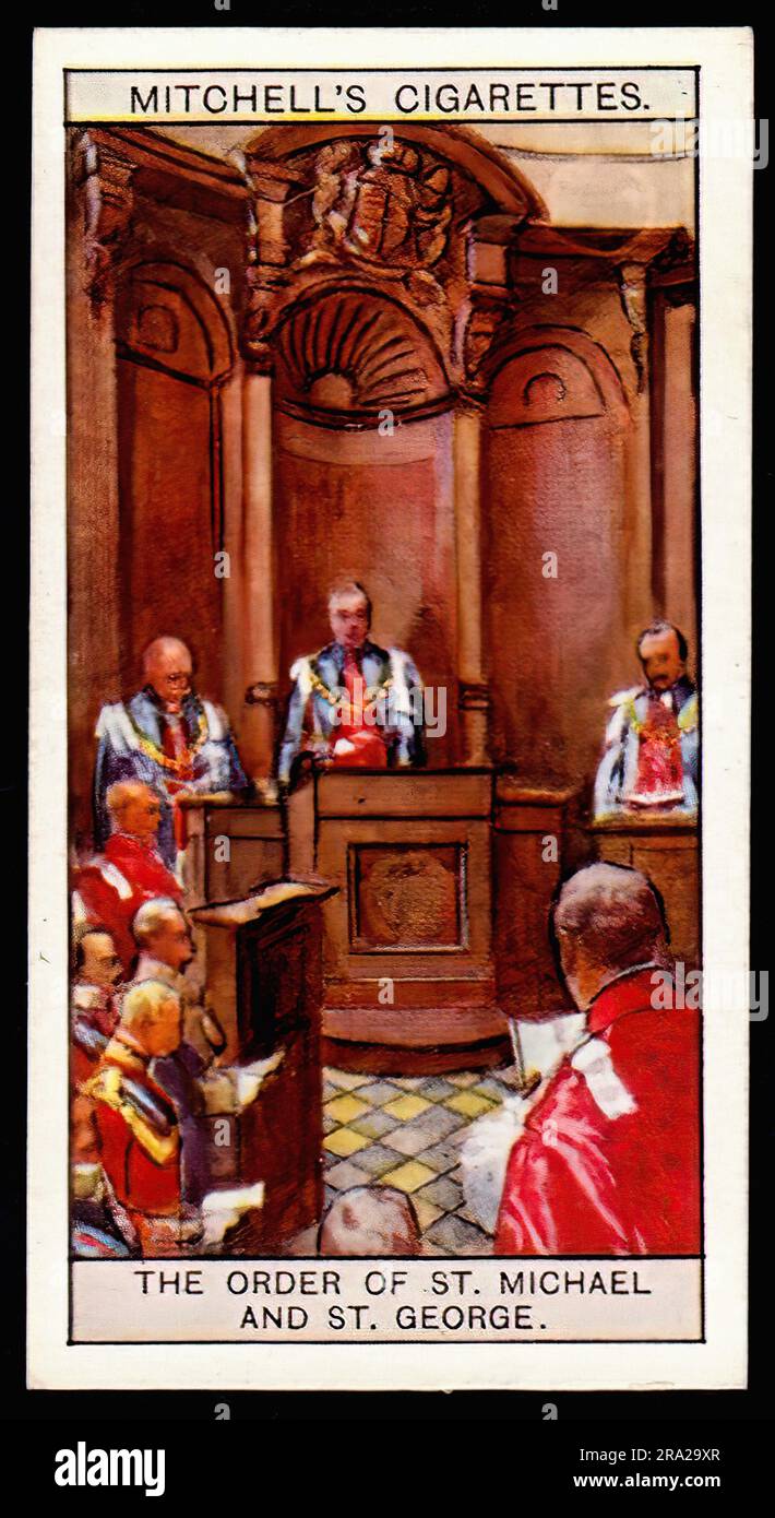 The Order of St Michael and St George - Vintage Cigarette Card Stock Photo 