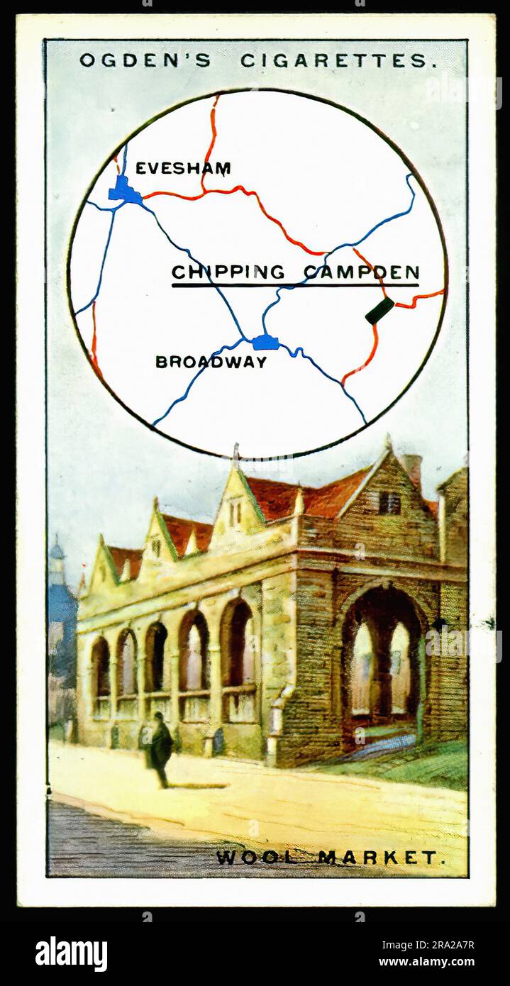 Wool Market, Chipping Campden Vintage Cigarette Card Stock Photo Alamy