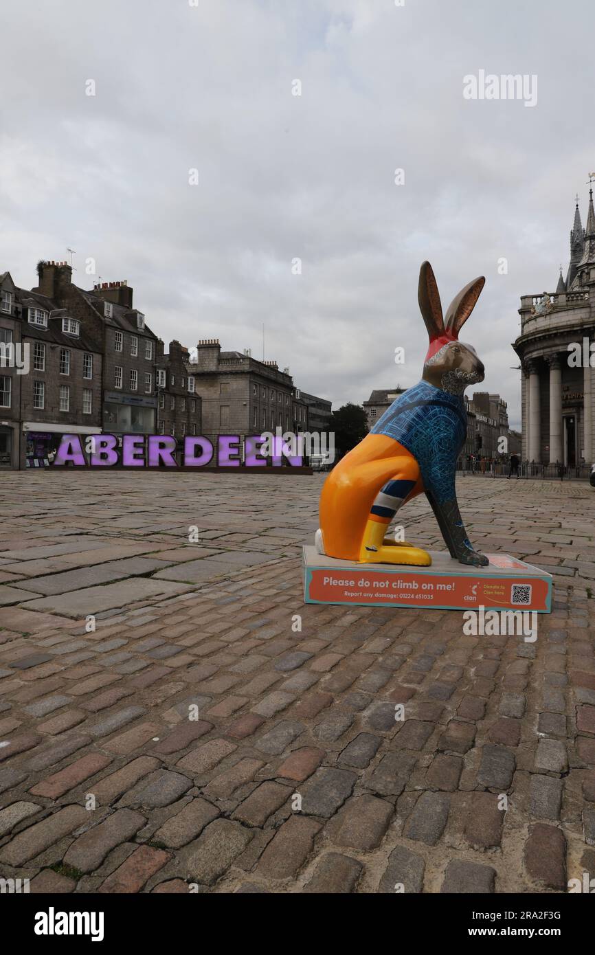 Skipper O’Hare by Ali Elly Design and Castle Street Aberdeen sign. One