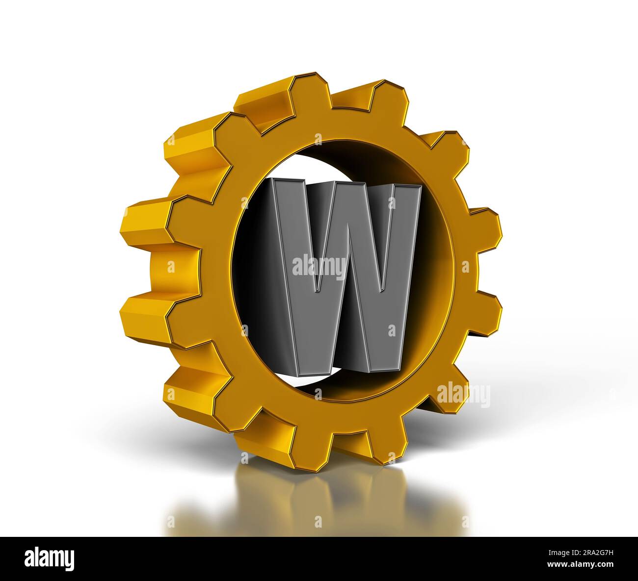 Letter W, mechanical alphabet made from gears Stock Photo - Alamy