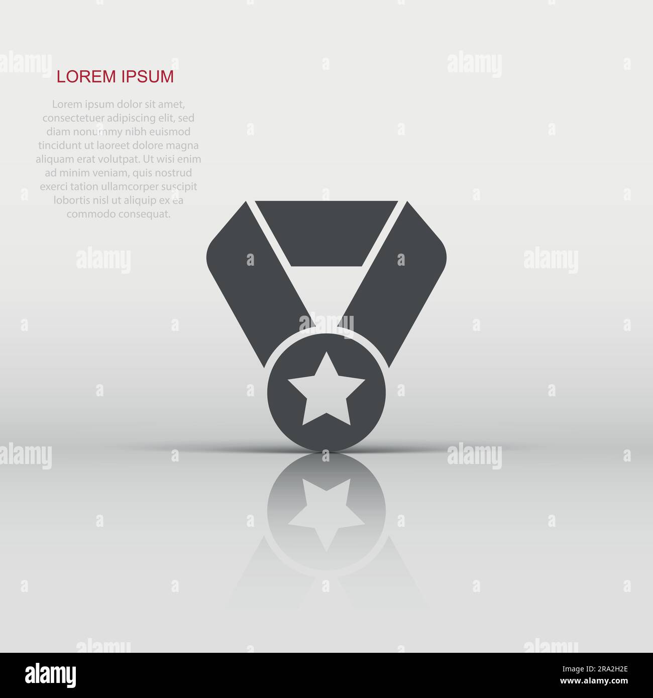Medal icon in flat style. Prize sign vector illustration on white ...