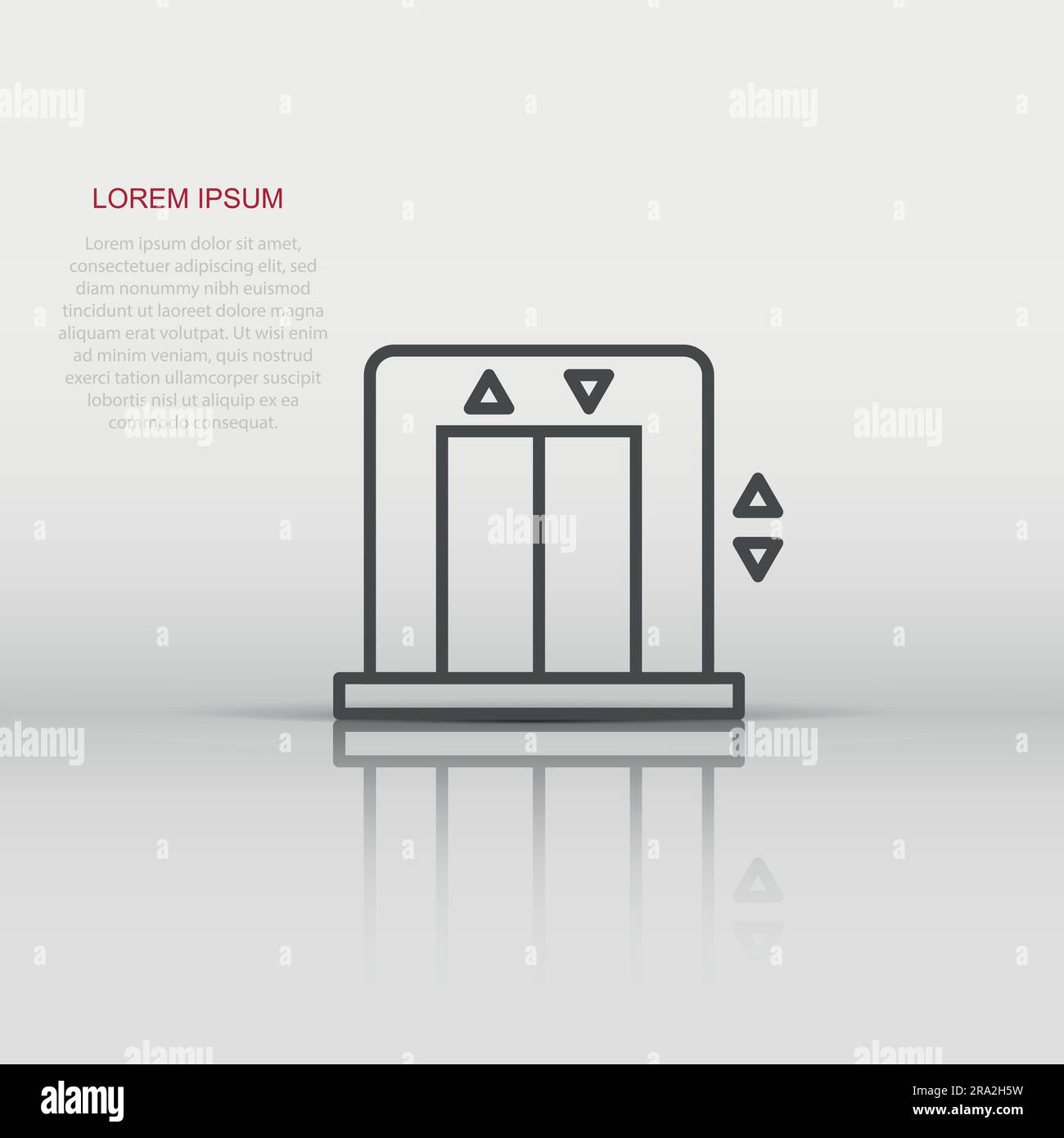 Elevator icon in flat style. Lift vector illustration on white isolated