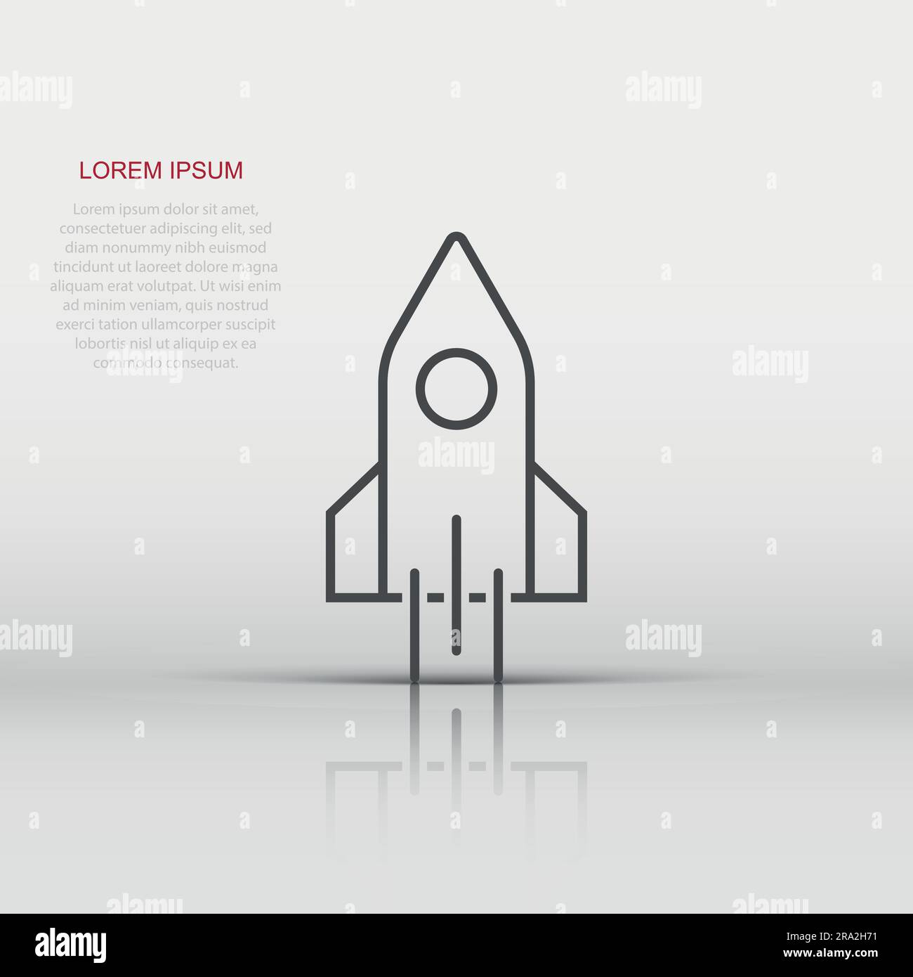 Rocket icon in flat style. Spaceship launch vector illustration on ...