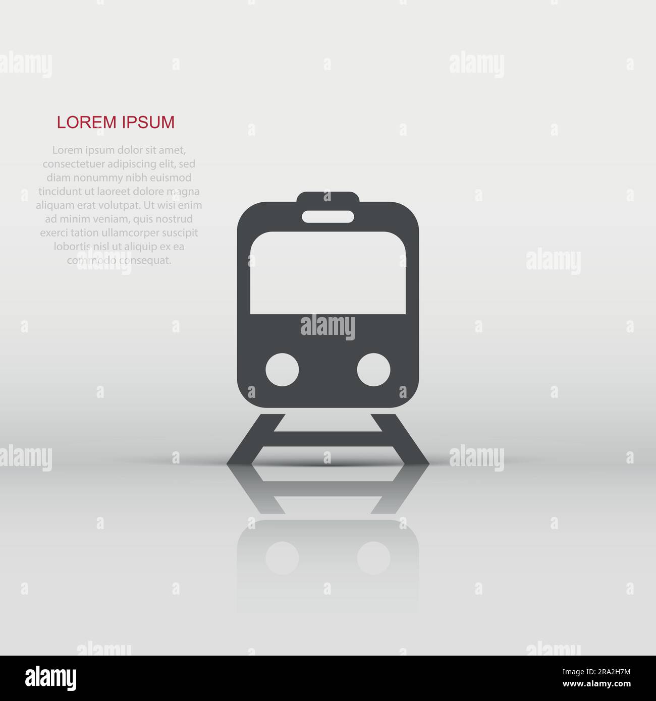 Metro icon in flat style. Train subway vector illustration on white ...