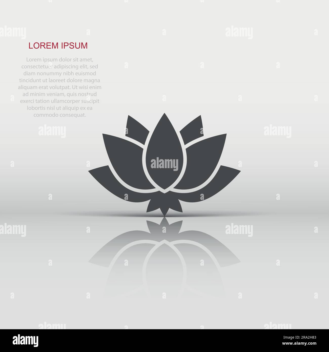 Lotus icon in flat style. Flower leaf vector illustration on white ...
