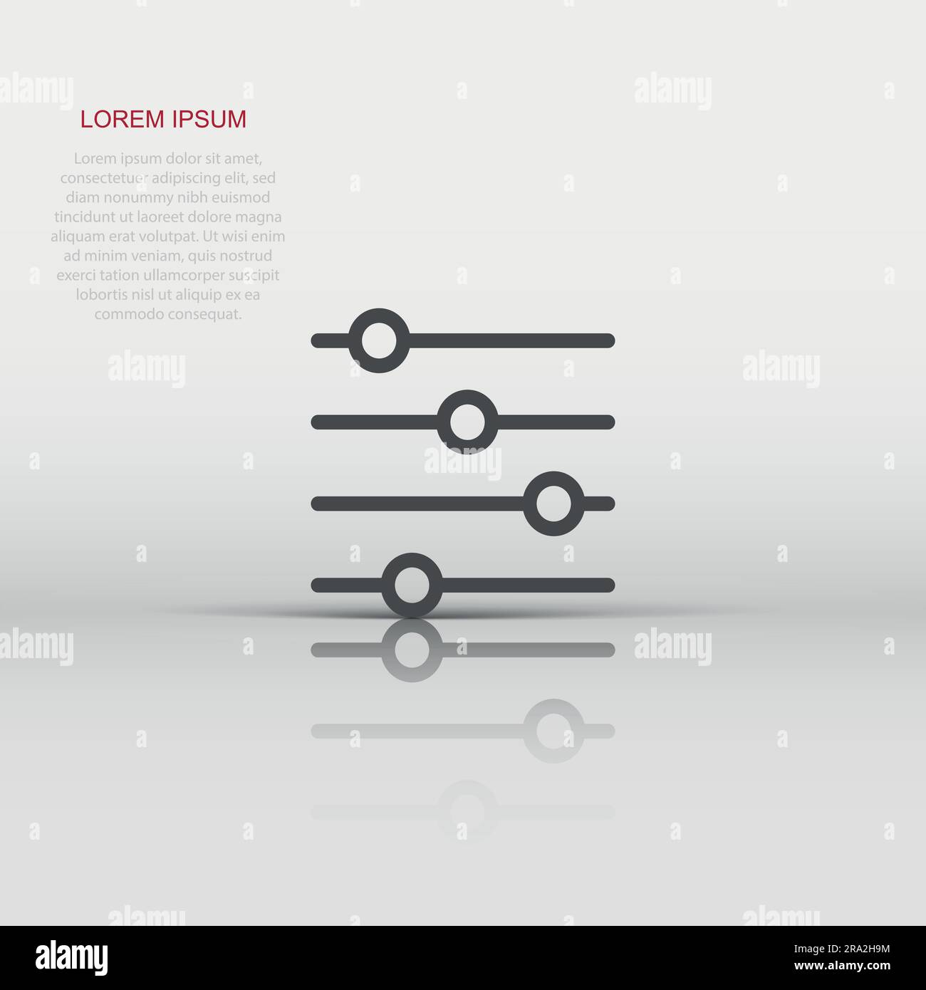 Control volume icon in flat style. Audio adjusting sign vector