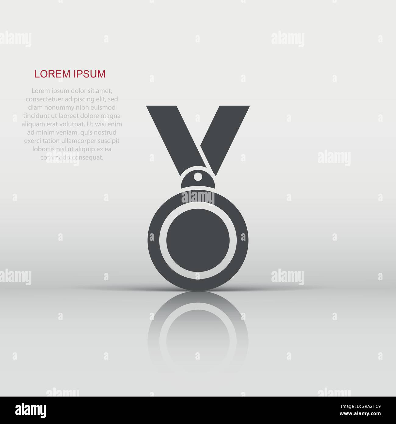 Medal icon in flat style. Prize sign vector illustration on white ...
